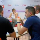 Teresa López, en un momento de la ejecutiva del PSOE de Valladolid.-PABLO REQUEJO / PHOTOGENIC