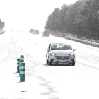 Nieve en la N-630 a la altura del municipio de Villaquilambre (León)-ICAL