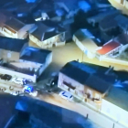 Vista aérea de Rábano tras las inundaciones. E.M.