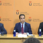 El rector de la URJC y los profesores del máster en rueda de prensa-EUROPA PRESS