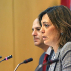 La consejera de Agricultura y Ganadería, Milagros Marcos, comparece tras la reunión de la Mesa de la Leche-ICAL