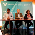 Rueda de prensa de los concejales de Valladolid Toma La Palabra, Manuel Saravia, María Sánchez y Alberto Bustos, sobre las próximas elecciones municipales. ICAL