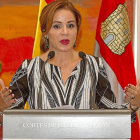 La presidenta de las Cortes, Silvia Clemente, en un momento de su intervención durante la clausura del foro.-J. M. Lostau