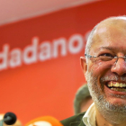 Francisco Igea, durante su comparecencia en la sede de Ciudadanos como el candidato a la Junta.-ICAL