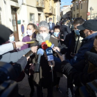 El ministro Marlaska atiende a los medios en Segovia. | ICAL
