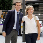 Pablo Casado mantiene un encuentro con compromisarios del PP que asistirán al Congreso Nacional. Junto a él, Isabel García Tejerina-Leticia Pérez / ICAL