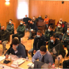 Los acusados del crimen de la Circular en Valladolid, durante el juicio. E. P.