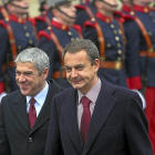 Sócrates y Rodríguez Zapatero, en la cumbre de Zamora.-ICAL