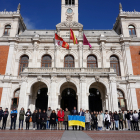 Concentración en Valladolid en solidaridad con Ucrania al cumplirse el primer aniversario de la guerra.- ICAL