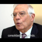 Josep Borrel, en el vídeo que ha difundido el Gobierno.-VIDEOTAPE