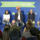 Eduardo Carazo, Beatriz Jurado, Fernando Martínez Maíllo, Ramiro Ruiz Medrano y Jorge González, ayer en un acto en Íscar (Valladolid).-ICAL