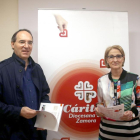 Antonio Jesús Martín; Delegado Episcopal y Mercedes Morán; Directora de Cáritas, presentan el Día de la Caridad.-ICAL