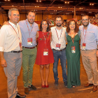 Javier Izquierdo, Óscar Puente, Mari Luz Martínez Seijo, Luis Tudanca, Iratxe García e Ibán García de Blanco, ayer en el congreso socialista.-ICAL