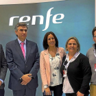 Miembros de la Diputación de Valladolid, Sodeva y Renfe, ayer en FITUR.-E. M.