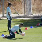 Ejercicios para los porteros del Real Valladolid en el primer entrenamiento. PHOTOGENIC