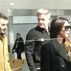 David Beckham, el chef Gordon Ramsay y Victoria Beckham en el aeropuerto de Villanubla en Valladolid.