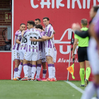 Celebración del gol de Raúl Moro en Anduva