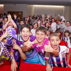 Escolares de Valladolid durante una de las visitas del Real Valladolid a los colegios.