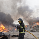 Incendio en una planta de reciclaje en Aldeamayor