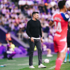 Pezzolano en Zorrilla durante el partido ante el Espanyol en el que tildó a la afición de "poco competitiva".