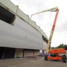 Obras de acondicionamiento de la fachada del estadio José Zorrilla.