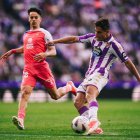 Rosa y Aguado en el Real Valladolid-Espanyol de la última temporada.