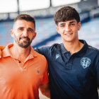 Víctor Fernández junto a su hijo Víctor Jr. en el Ciutat de Valencia