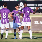 Jugadores del Real Valladolid celebran uno de los goles