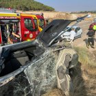 Estado en el que quedó el vehículo después del accidente en la VA-101 en Villafuerte