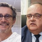 El jefe de Cardiología del Clínico de Valladolid, Alberto San Román, y el consejero de Sanidad, Alejandro Vázquez.