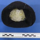 El calcetín con anfetaminas en su interior encontrado al detenido.