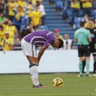 Marcos André, autor del gol blanquivioleta, abatido tras el 1-0.
