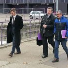 Accionistas del Real Valladolid a la salida de la Junta Ordinaria