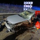 Estado en el que quedaba uno de los vehículos siniestrados en Rioseco.
