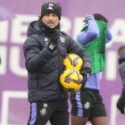 Diego Cocca, durante el entrenamiento Real Valladolid del pasado lunes.