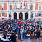 La multitudinaria melé en la Plaza Mayor de Valladolid