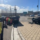 Espectacular de dos coches en Valladolid.