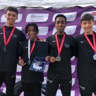 Soufien Isam, Kuma Barrios, Keno García y Álex Sierpes, posan con sus medallas de plata.