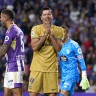 Lewandowski, El Yamiq y Masip en el último Pucela-Barca en 2023.