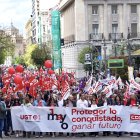 Jn momento de la manifestación del Primero de Mayor en Valladolid.