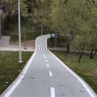 Fuerte pendiente del carril bici.