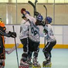 Celebración de un gol de la Panteras ante Tigers Stegersbach.