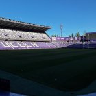 Estadio José Zorrilla con los palos colocados para la final de Copa de 2025 entre VRAC y Chami.