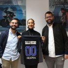 Tostado y Solares flanquean a Iridia Salazar, de Indereq, Instituto del Deporte de Querétaro.