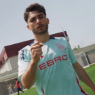 Raúl Moro, en un entrenamiento con España sub 21.