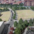 Recreación del paso inferior para vehículos en la integración ferroviaria de Ariza