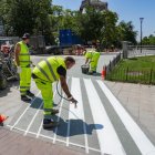 Preparativos para inaugurar el carril bici de Isabel La Católica.