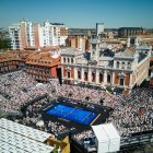Pista de la Plaza Mayor de Valladolid llena para las semifinales masculinas del Valladolid Premier Pádel.