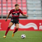 Mathis Lachuer, en un partido con el Mirandés.