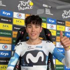 Iván Romeo, en la conocida silla caliente tras ir líder en la CRI del Tour de Francia.
